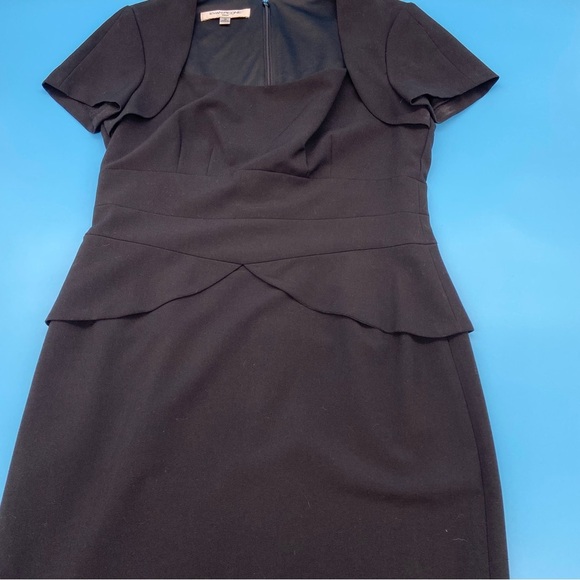 Evan Picone Black Midi Sheath Dress Square Neck Size 10 - Picture 8 of 12
